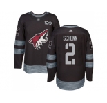 Men Adidas Phoenix Coyotes #2 Luke Schenn Black 1917-2017 100th Anniversary Stitched NHL Jersey