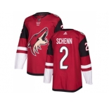 Men Adidas Phoenix Coyotes #2 Luke Schenn Maroon Home Authentic Stitched NHL Jersey