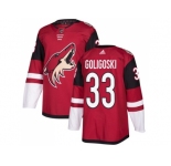Men Adidas Phoenix Coyotes #33 Alex Goligoski Maroon Home Authentic Stitched NHL Jerse