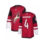 Men Adidas Phoenix Coyotes #4 Niklas Hjalmarsson Maroon Home Authentic Stitched NHL Jersey