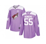 Men Adidas Phoenix Coyotes #55 Jason Demers Purple Authentic Fights Cancer Stitched NHL Jerse