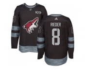 Men Adidas Phoenix Coyotes #8 Tobias Rieder Black 1917-2017 100th Anniversary Stitched NHL Jersey