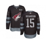 Men's Adidas Arizona Coyotes #15 Brad Richardson Authentic Black 1917-2017 100th Anniversary NHL Jersey