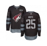 Men's Adidas Arizona Coyotes #25 Ryan White Authentic Black 1917-2017 100th Anniversary NHL Jersey