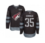 Men's Adidas Arizona Coyotes #35 Louis Domingue Authentic Black 1917-2017 100th Anniversary NHL Jersey
