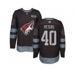 Men's Adidas Arizona Coyotes #40 Justin Peters Authentic Black 1917-2017 100th Anniversary NHL Jersey
