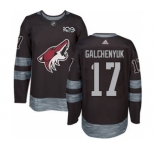 Men's Arizona Coyotes #17 Alex Galchenyuk Black 1917-2017 100th Anniversary Stitched Hockey Jersey