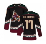 Men's Arizona Coyotes #17 Alex Galchenyuk Black Alternate Stitched Hockey Jersey
