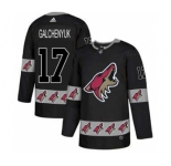 Men's Arizona Coyotes #17 Alex Galchenyuk Black Team Logo Fashion Stitched Hockey Jersey