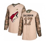 Men's Arizona Coyotes #17 Alex Galchenyuk Camo 2017 Veterans Day Stitched Hockey Jersey