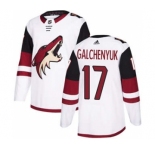 Men's Arizona Coyotes #17 Alex Galchenyuk White Road Stitched Hockey Jersey