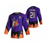 Men's Arizona Coyotes #21 Derek Stepan Purple 2020-21 Reverse Retro Alternate Hockey Jersey