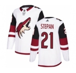 Men's Arizona Coyotes #21 Derek Stepan White Road Stitched Hockey Jersey