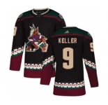 Men's Arizona Coyotes #9 Clayton Keller Black Alternate Stitched Hockey Jersey