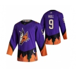 Men's Arizona Coyotes #9 Clayton Keller Purple 2020-21 Reverse Retro Alternate Hockey Jersey