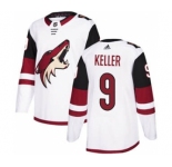 Men's Arizona Coyotes #9 Clayton Keller White Road Stitched Hockey Jersey
