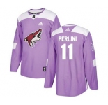 Men's Coyotes #11 BMen's rendan Perlini Purple Fights Cancer Stitched Hockey Jersey