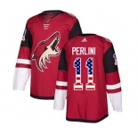 Men's Coyotes #11 Brendan Perlini Maroon Home USA Flag Stitched Hockey Jersey