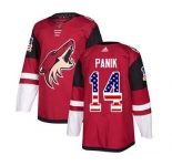 Men's Coyotes #14 Richard Panik Maroon Home USA Flag Stitched Hockey Jersey