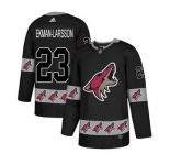 Men's Coyotes #23 Oliver Ekman-Larsson Black Team Logo Fashion Stitched Hockey Jersey