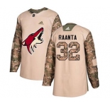 Men's Coyotes #32 Antti Raanta Camo 2017 Veterans Day Stitched Hockey Jersey