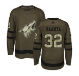 Men's Coyotes #32 Antti Raanta Green Salute to Service Stitched Hockey Jersey