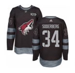 Men's Coyotes #34 Carl Soderberg Black 1917-2017 100th Anniversary Stitched Hockey Jersey