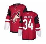 Men's Coyotes #34 Carl Soderberg Maroon Home Authentic Stitched Hockey Jersey