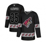 Men's Coyotes #35 Darcy Kuemper Black Team Logo Fashion Stitched Hockey Jersey