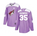 Men's Coyotes #35 Darcy Kuemper Purple Fights Cancer Stitched Hockey Jersey