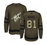 Men's Coyotes #81 Phil Kessel Green Salute to Service Stitched Hockey Jersey