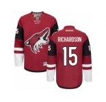 Men's Reebok Arizona Coyotes #15 Brad Richardson Authentic Burgundy Red Home NHL Jersey