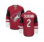 Men's Reebok Arizona Coyotes #2 Luke Schenn Authentic Burgundy Red Home NHL Jersey