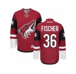 Men's Reebok Arizona Coyotes #36 Christian Fischer Authentic Burgundy Red Home NHL Jersey