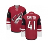 Men's Reebok Arizona Coyotes #41 Mike Smith Authentic Burgundy Red Home NHL Jersey
