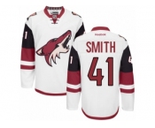 Men's Reebok Arizona Coyotes #41 Mike Smith Authentic White Away NHL Jersey