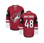 Men's Reebok Arizona Coyotes #48 Jordan Martinook Authentic Burgundy Red Home NHL Jersey