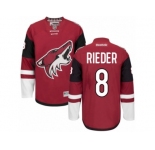 Men's Reebok Arizona Coyotes #8 Tobias Rieder Authentic Burgundy Red Home NHL Jersey