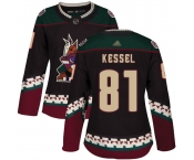 Arizona Coyotes #81 Phil Kessel Black Alternate Authentic Women's Stitched Hockey Jersey