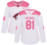 Arizona Coyotes #81 Phil Kessel White Pink Authentic Fashion Women's Stitched Hockey Jersey