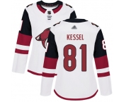 Arizona Coyotes #81 Phil Kessel White Road Authentic Women's Stitched Hockey Jersey