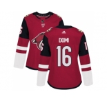 Women Adidas Phoenix Coyotes #16 Max Domi Maroon Home Authentic Stitched NHL Jersey