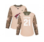 Women Adidas Phoenix Coyotes #21 Derek Stepan Camo Authentic 2017 Veterans Day Stitched NHL Jersey