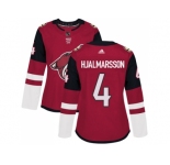 Women Adidas Phoenix Coyotes #4 Niklas Hjalmarsson Maroon Home Authentic Stitched NHL Jersey