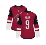 Women Adidas Phoenix Coyotes #9 Clayton Keller Maroon Home Authentic Stitched NHL Jersey