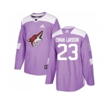 Youth Adidas Phoenix Coyotes #23 Oliver Ekman-Larsson Purple Authentic Fights Cancer Stitched NHL Jersey