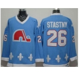 NHL Quebec Nordiques #26 Peter Stastny Light Blue CCM Throwback Stitched jerseys