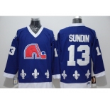 NHL quebec nordiques #13 sundin blue Throwback jerseys