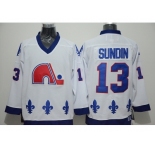NHL quebec nordiques #13 sundin white Throwback jerseys