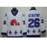 NHL quebec nordiques #26 Peter Stastny white Throwback jerseys